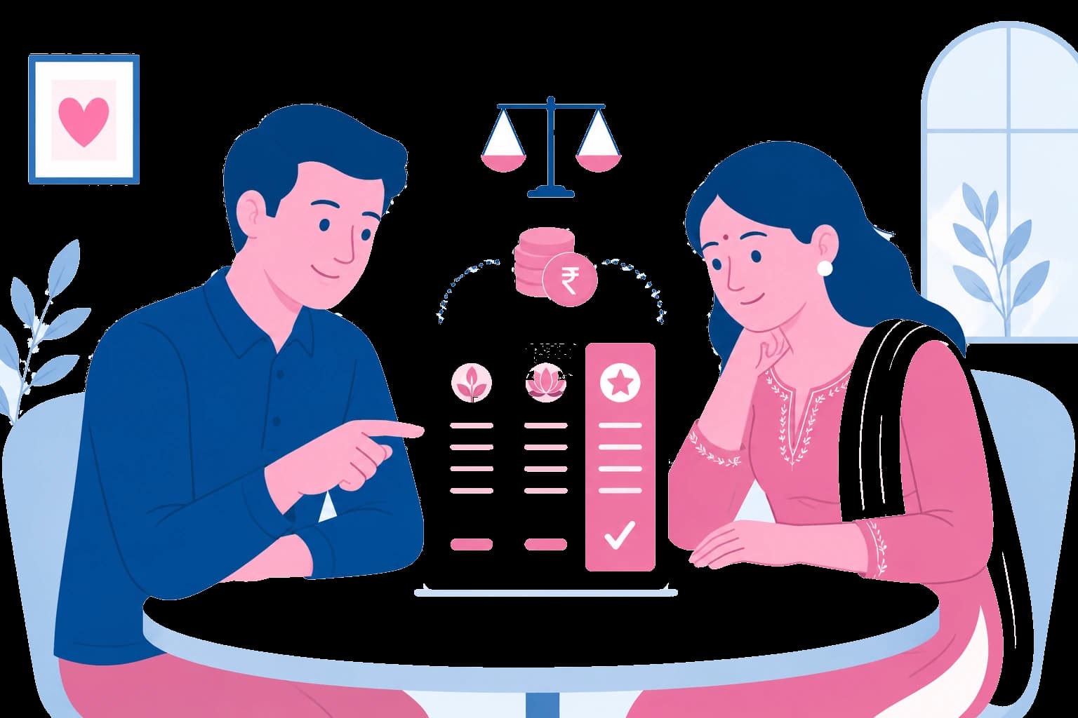 Family reviewing pregnancy care plan and pricing options
