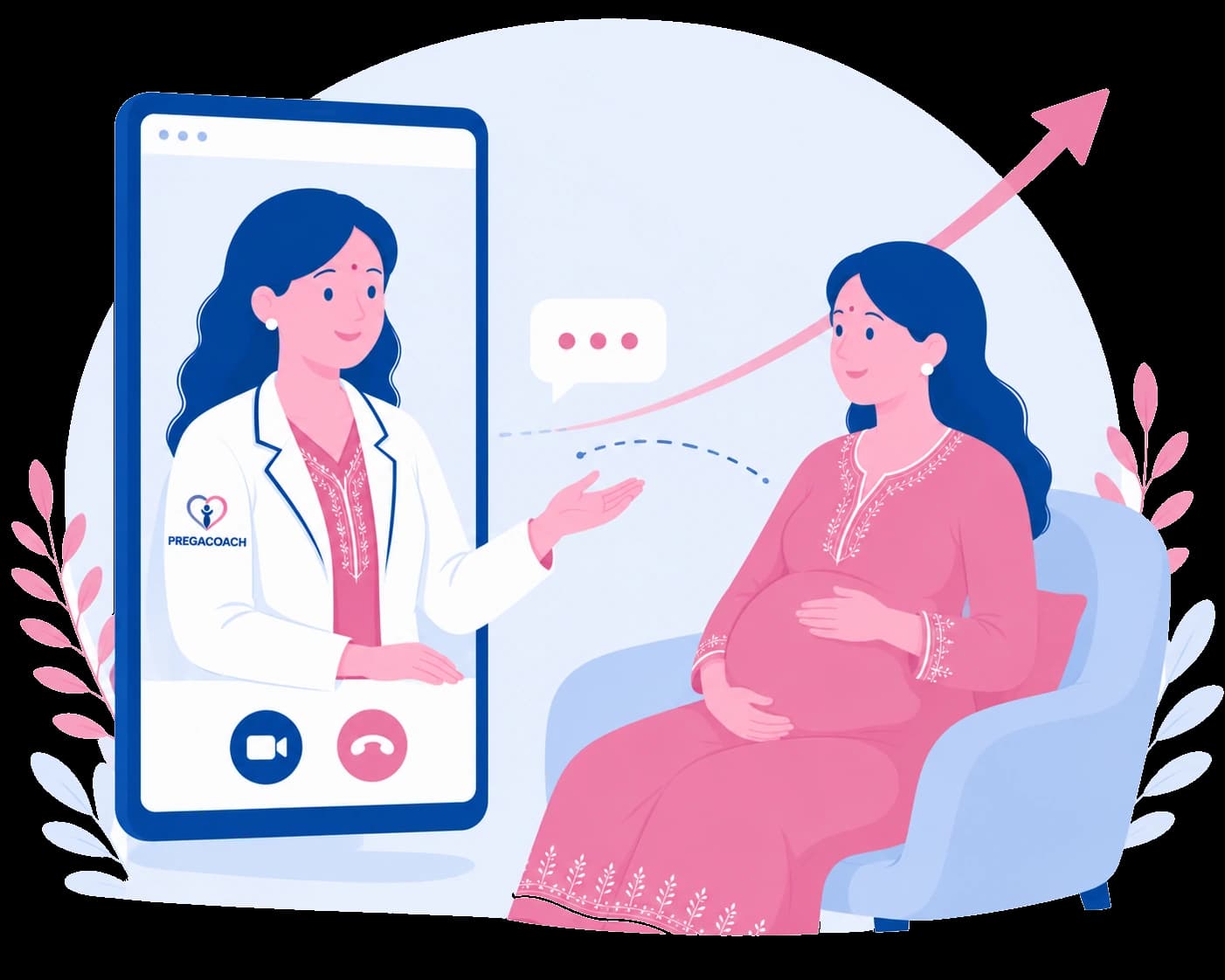A doctor caring for a maternity patient
