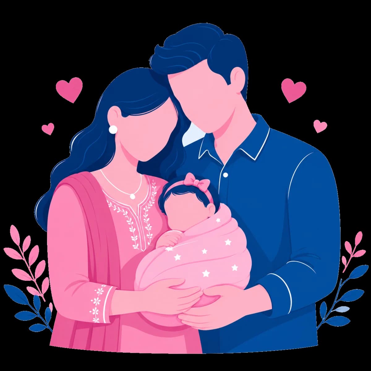 Family enjoying time after delivery